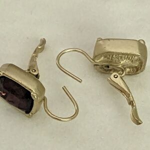 Elegant Gold and Cranberry Earrings